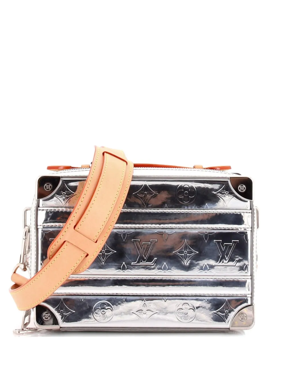 Louis Vuitton Pre-Owned Borsa a tracolla Soft Trunk in tela cerata effetto specchio con monogramma - Argento