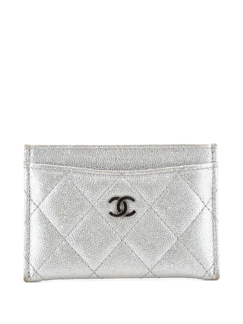 CHANEL Pre-Owned Portacarte Classic Quilted Iridescent Caviar - Effetto metallizzato