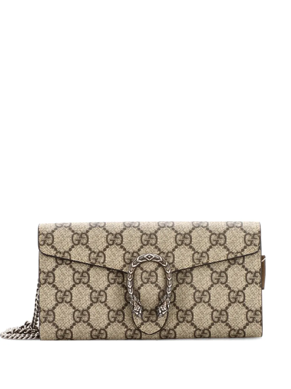 Gucci Pre-Owned Clutch Dionysus in tela cerata GG con stampa a fiori e catena - Marrone