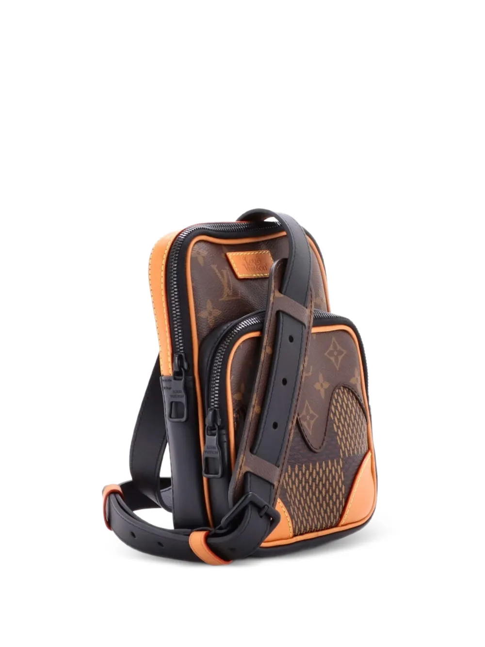 Louis Vuitton Pre-Owned Borsa a tracolla Nigo Amazone Sling Bag Limited Edition in tela Giant Damier e Monogram - Marrone