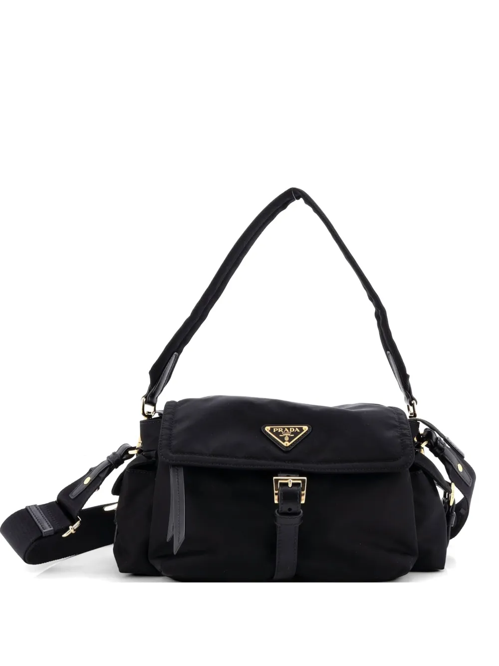 Prada Pre-Owned Borsa a spalla Explore Re-Nylon media - Nero