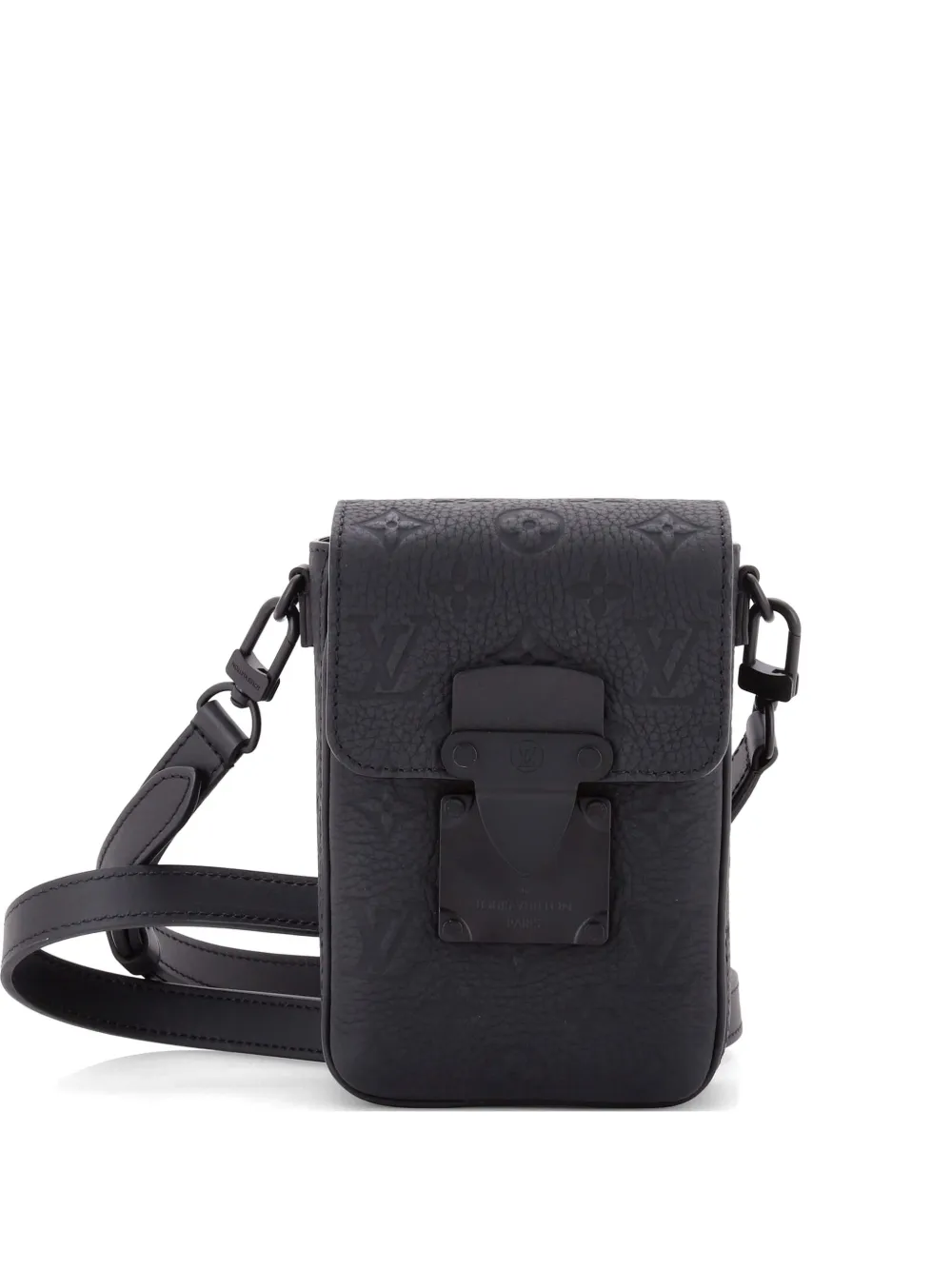 Louis Vuitton Pre-Owned Borsa a tracolla S Lock Vertical Wearable Wallet in pelle Taurillon con monogramma - Nero