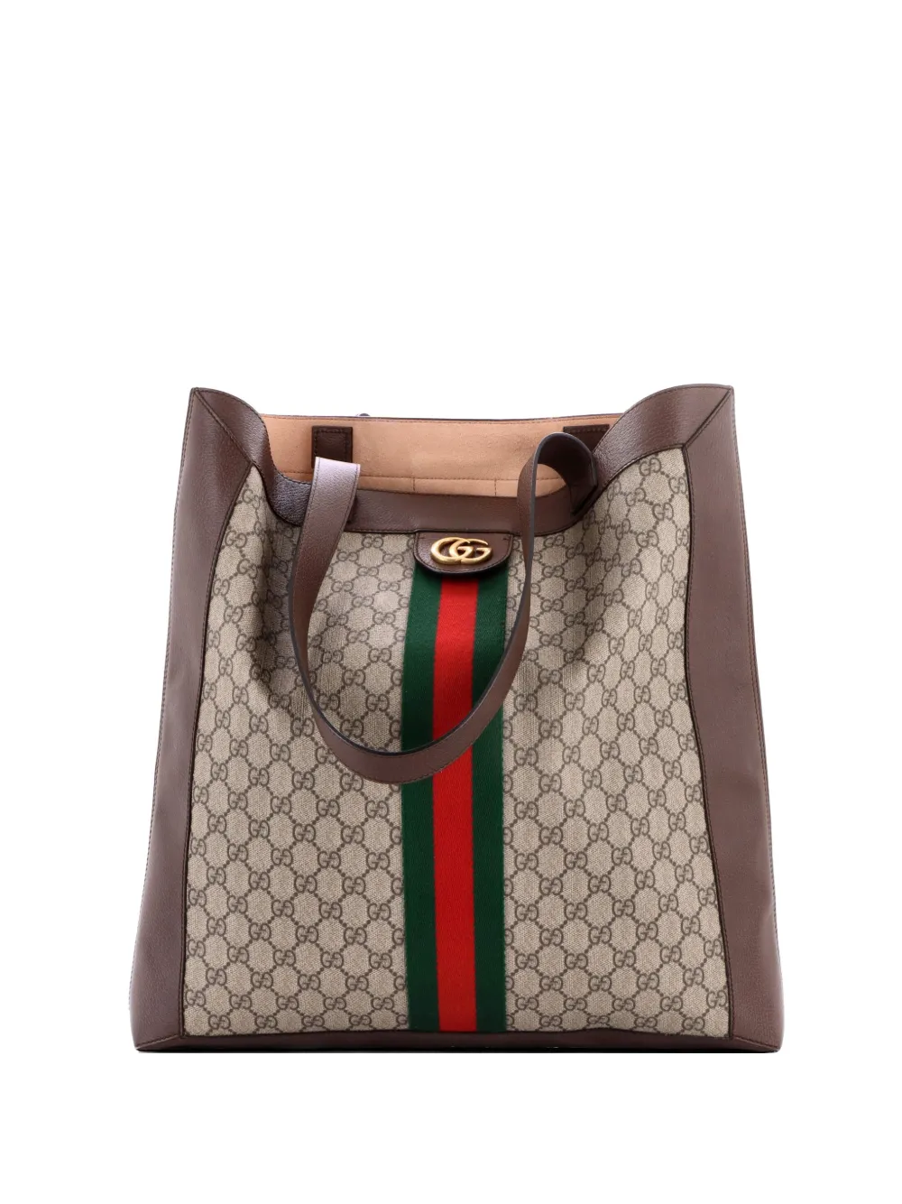 Gucci Pre-Owned Borsa tote Ophidia Soft Open GG grande in tela cerata - Marrone