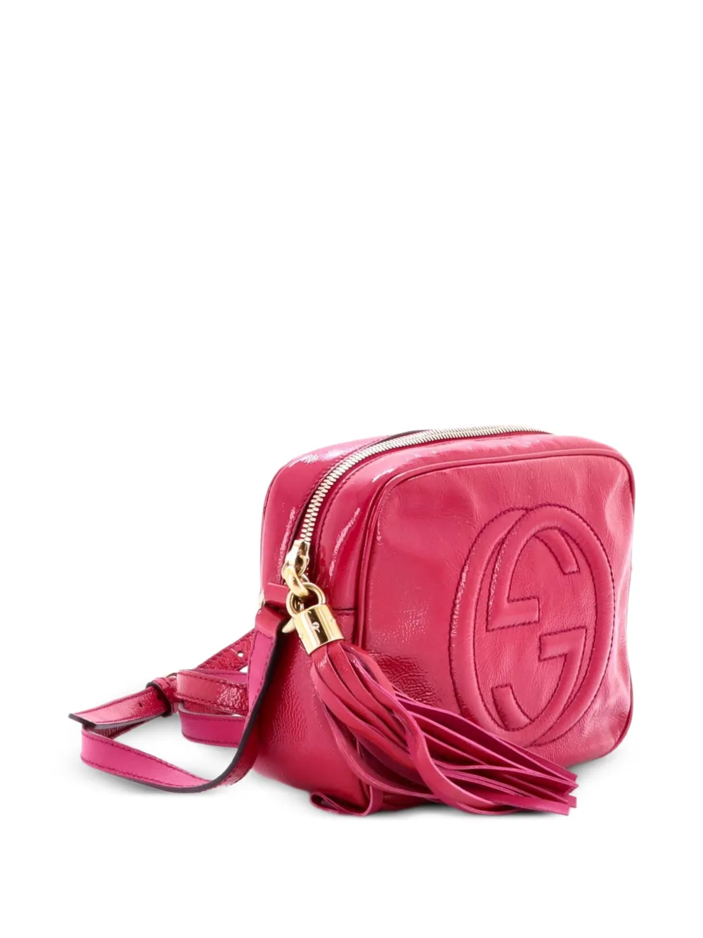 Gucci Pre-owned Soho Disco Patent Small Crossbody Bag in Pink, view 4