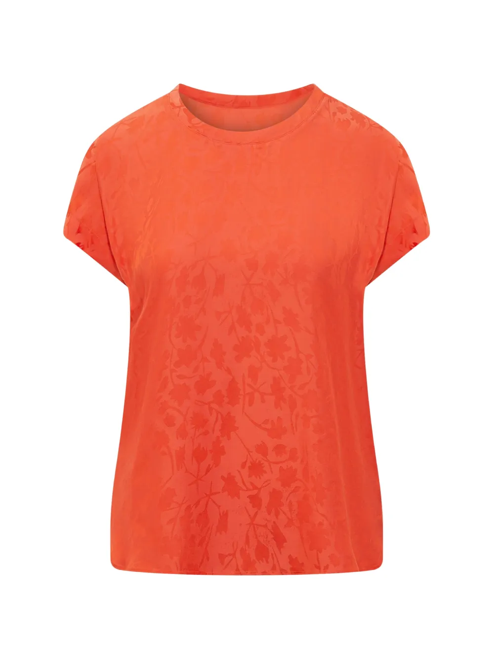 PINKO floral-jacquard short-sleeve blouse - Arancione