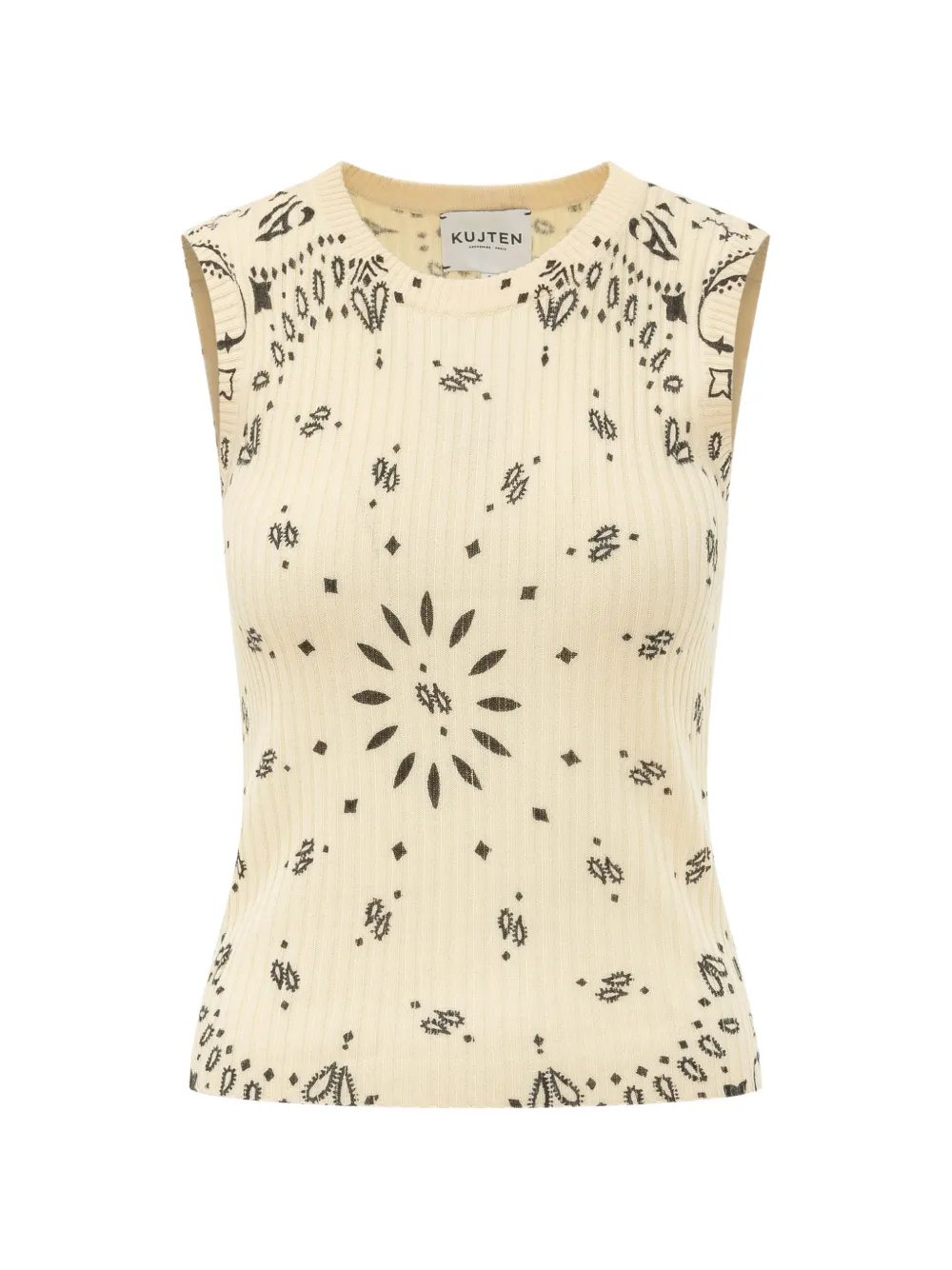 kujten ribbed paisley-print top - Toni neutri