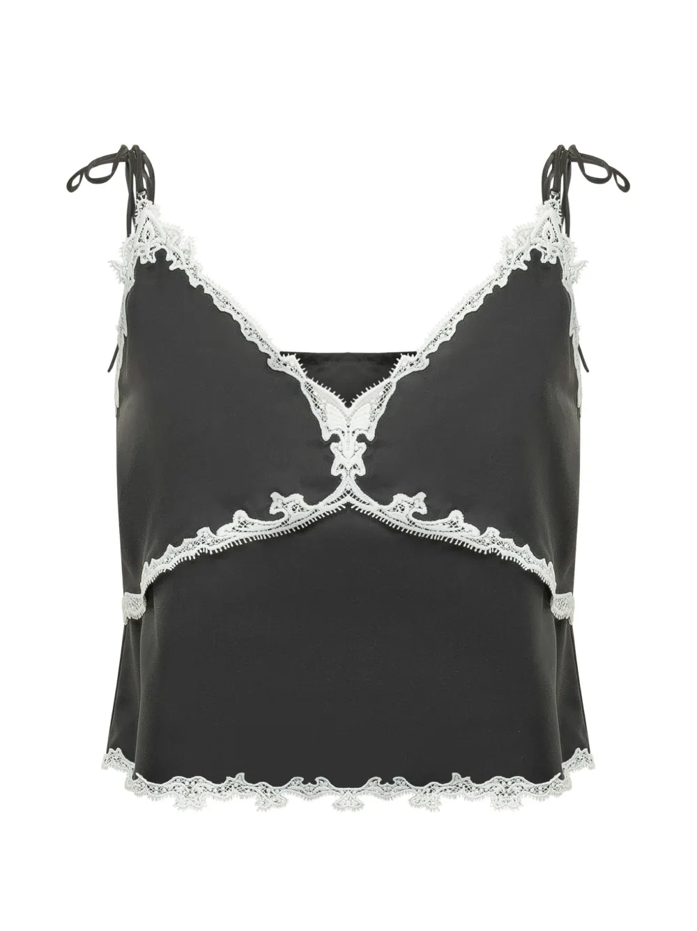 PINKO lace-trim tie-strap camisole blouse - Schwarz