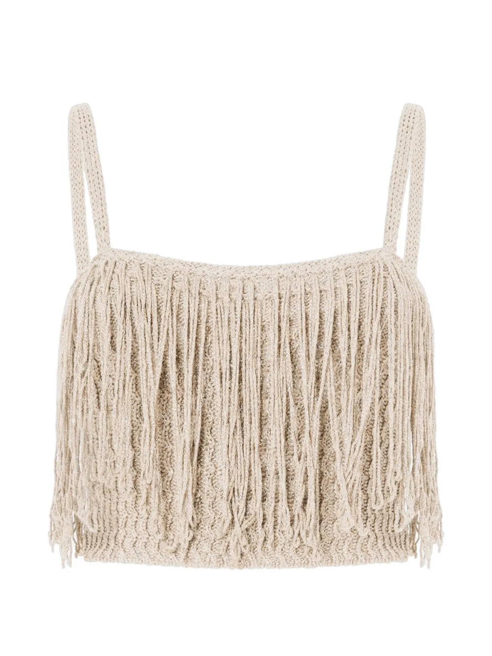 PINKO Paeonia fringe-trimmed top - Marrone