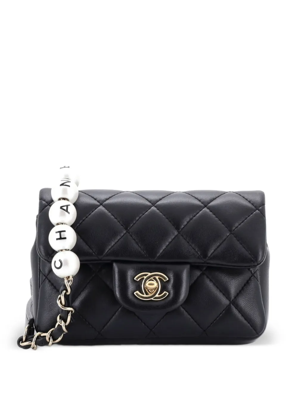 CHANEL Pre-Owned Marsupio My Precious Pearls mini in pelle di agnello trapuntata - Nero