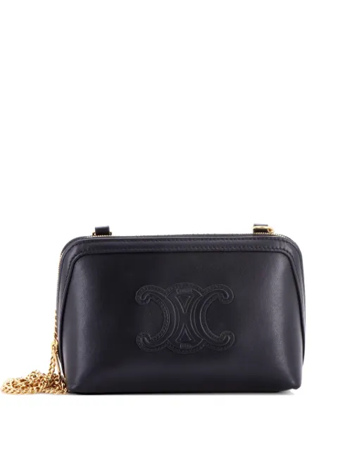 Celine Pre-Owned Cuir Triomphe Zip Around Chain Clutch Leather crossbody bag