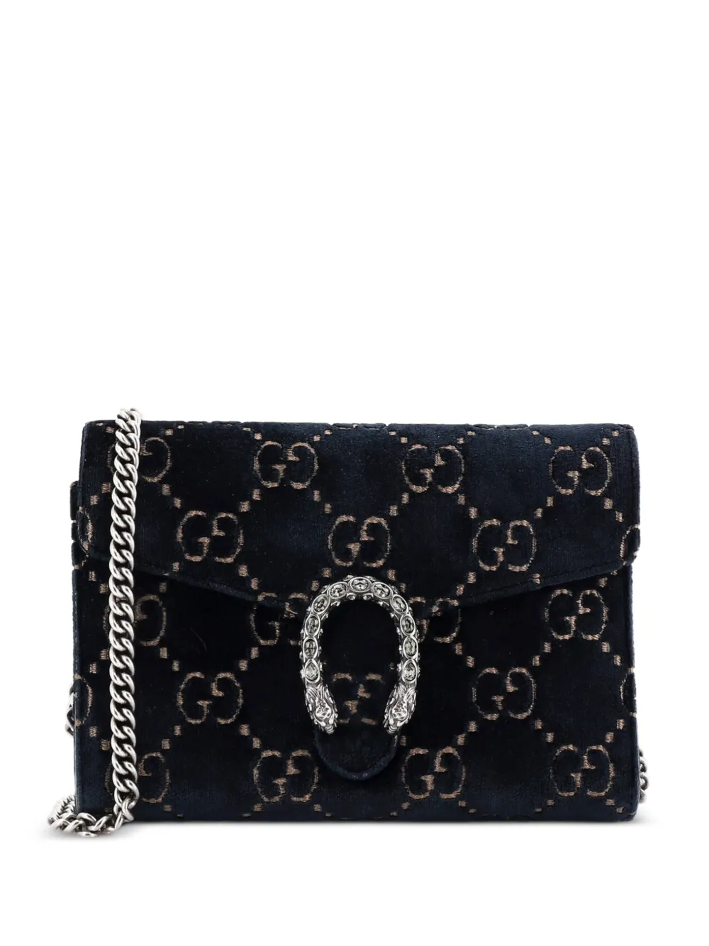 Gucci Pre-Owned Borsa a tracolla GG Dionysus piccola in velluto con catena - Blu