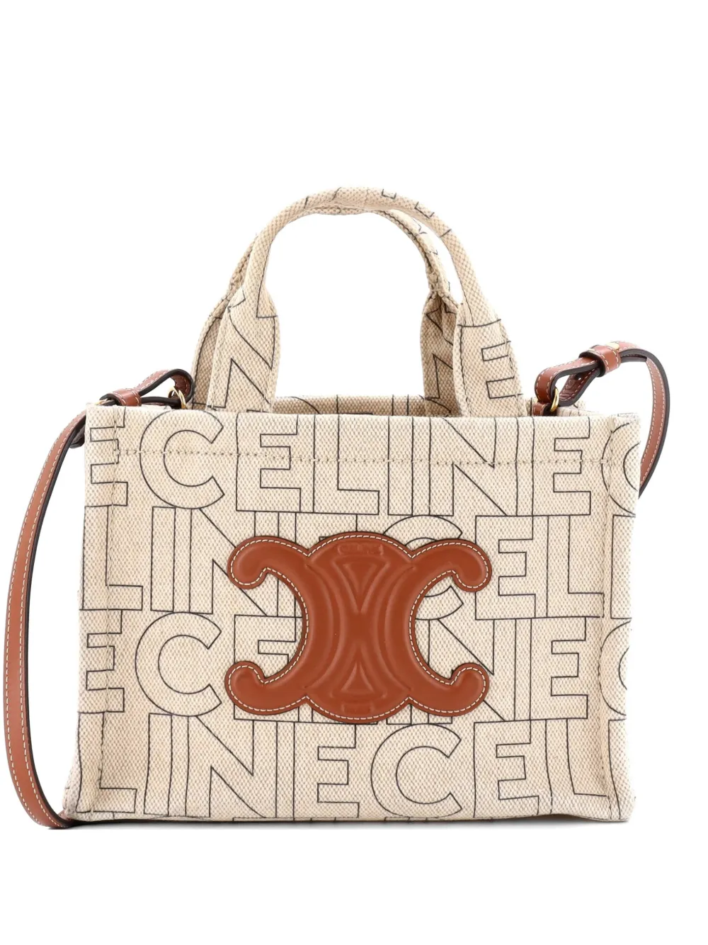 Celine Pre-Owned Borsa tote Cabas Thais piccola in tela Triomphe con stampa - Toni neutri