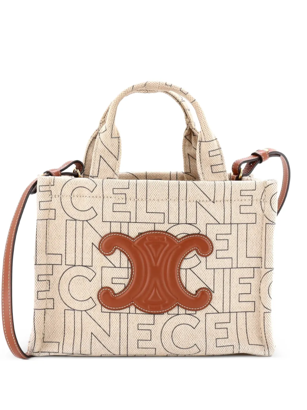 Celine Pre-Owned Borsa tote Cabas Thais piccola in tela Triomphe con stampa - Toni neutri