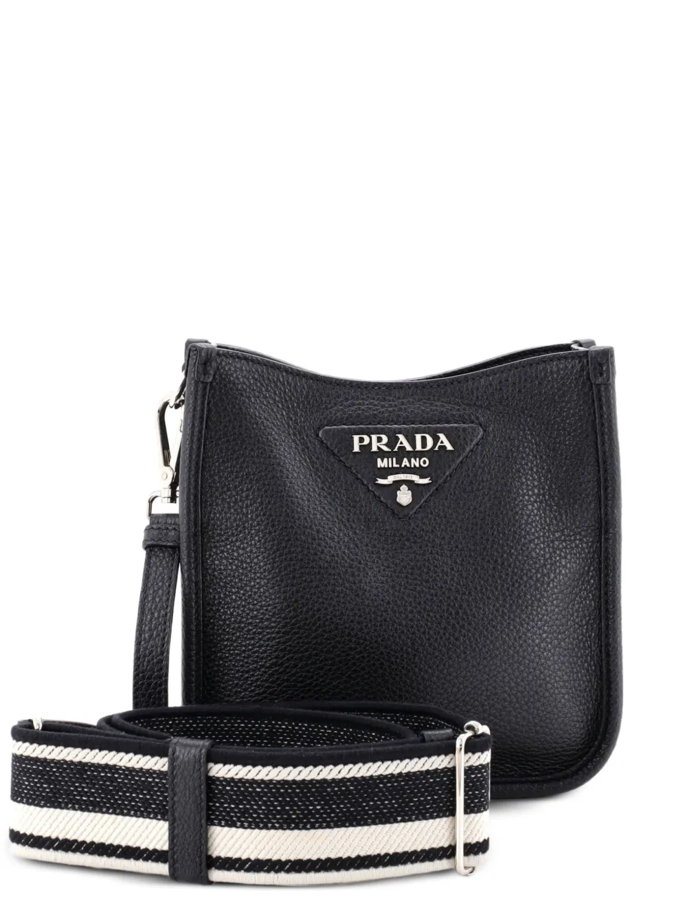 Prada Pre-Owned Borsa a tracolla mini in vitello e daino - Nero