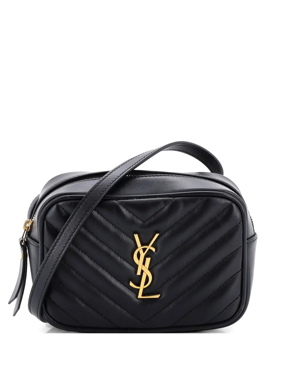 Saint Laurent Pre-Owned Marsupio Lou matelassé in pelle con motivo chevron - Nero