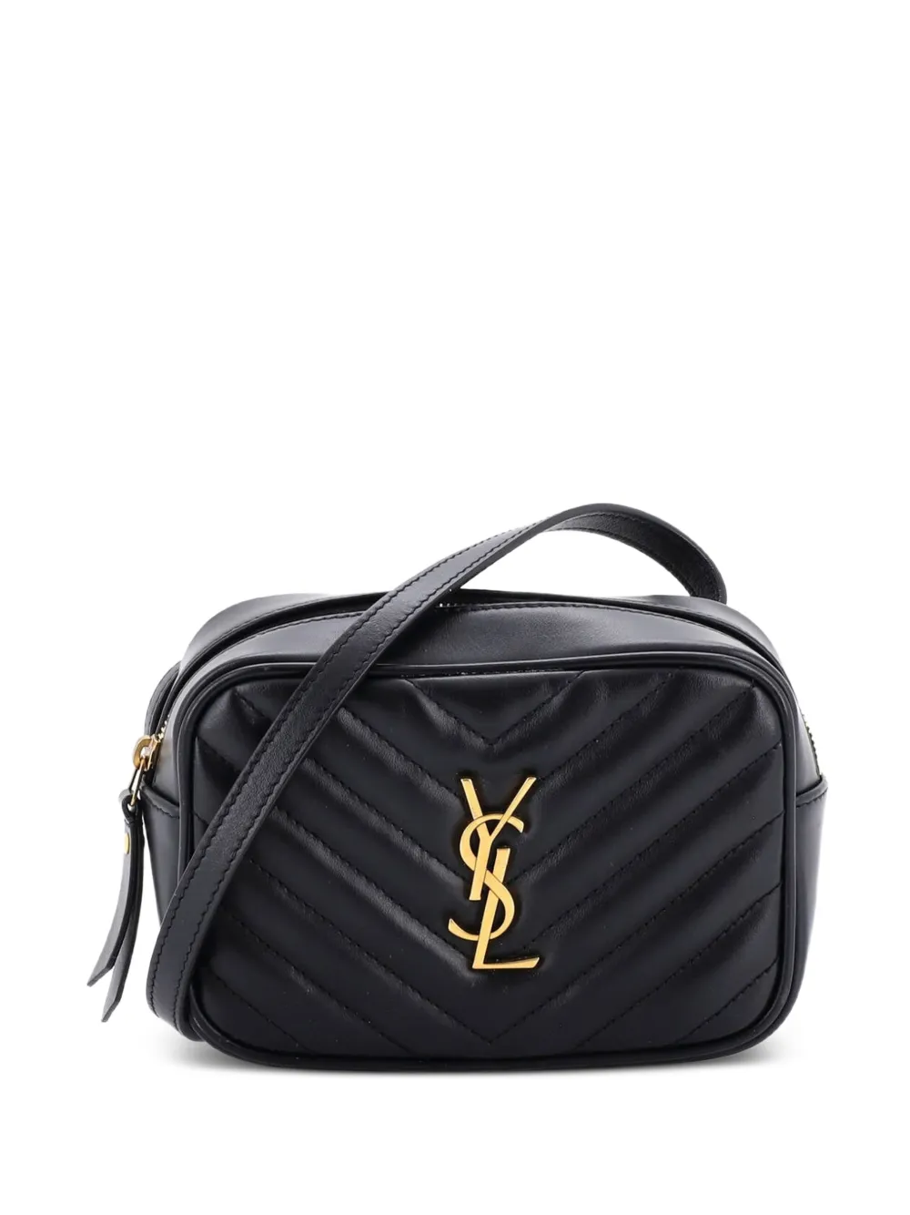 Saint Laurent Pre-Owned Marsupio Lou matelassé in pelle con motivo chevron - Nero