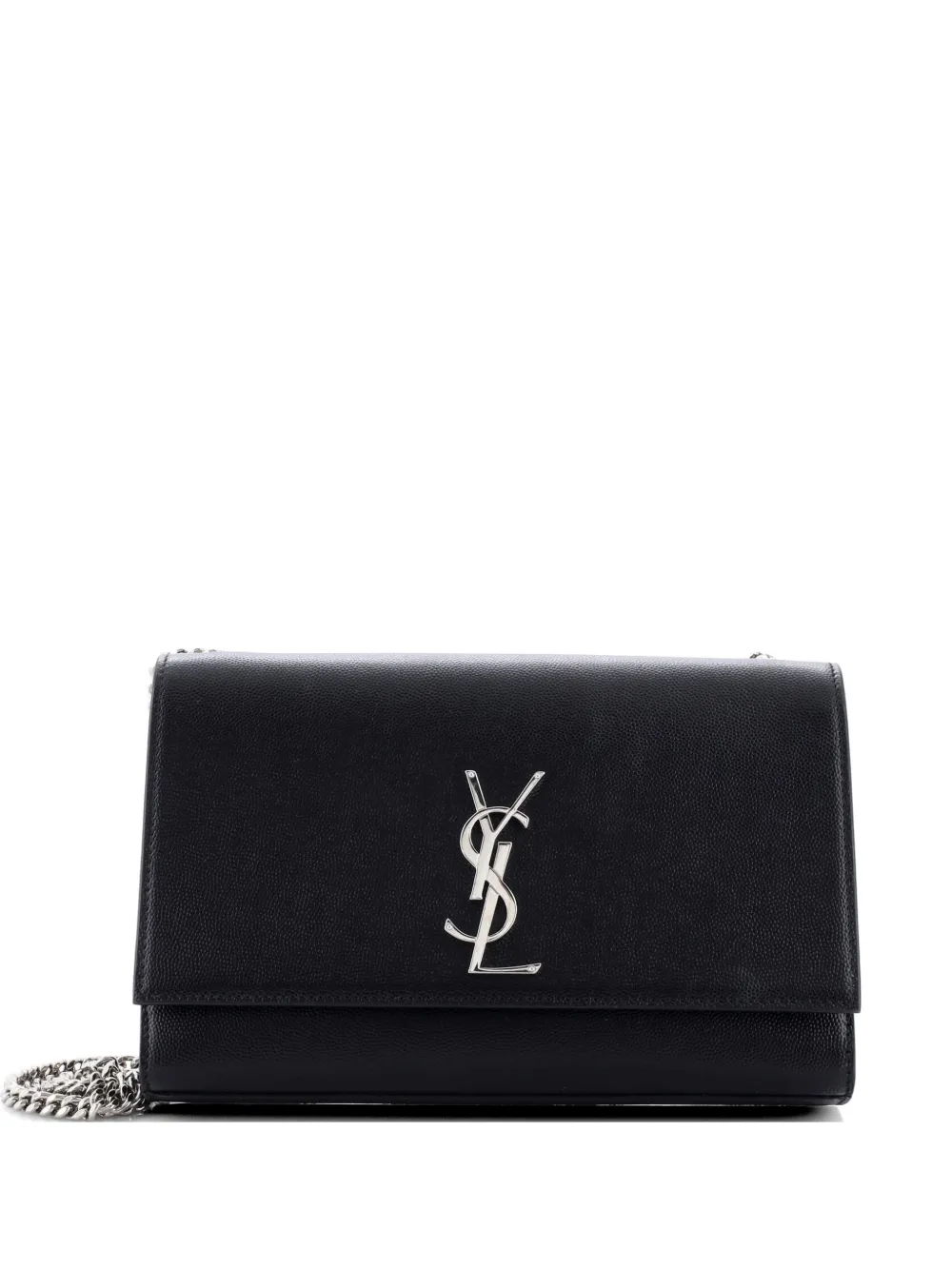 Saint Laurent Pre-Owned Borsa a tracolla Classic media in pelle martellata con monogramma - Nero