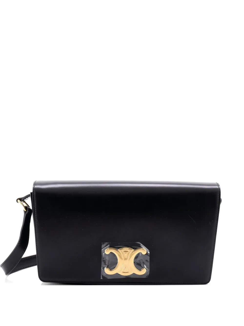 Celine Pre-Owned Borsa a spalla Trapeze Triomphe in pelle di vitello liscia - Nero