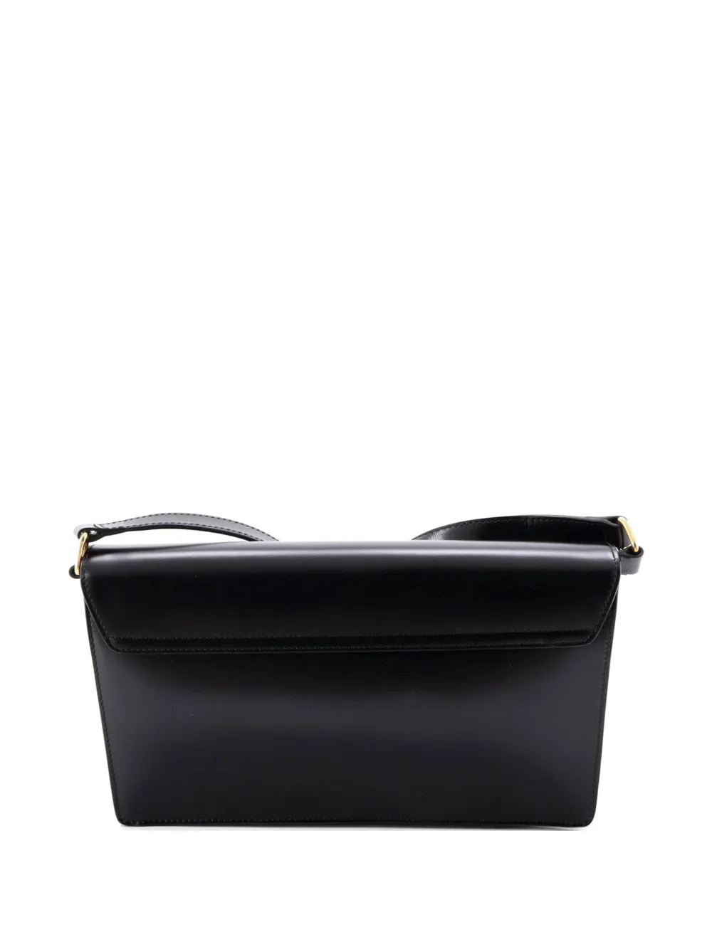 Celine Pre-owned Trapeze Triomphe Smooth Calfskin Shoulder Bag in Black, view 2