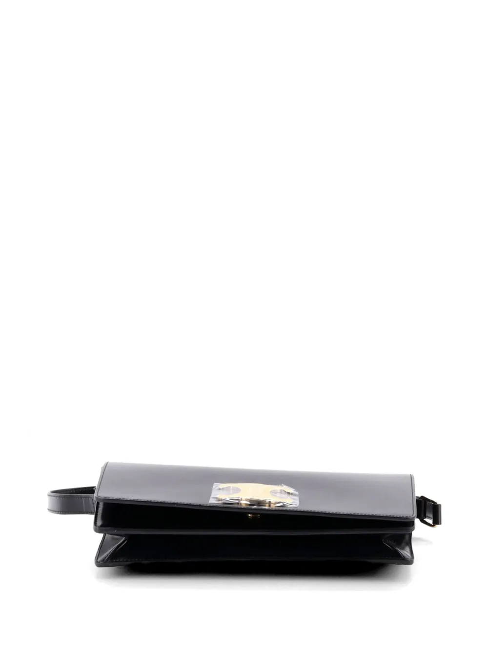 Celine Pre-owned Trapeze Triomphe Smooth Calfskin Shoulder Bag in Black, view 4