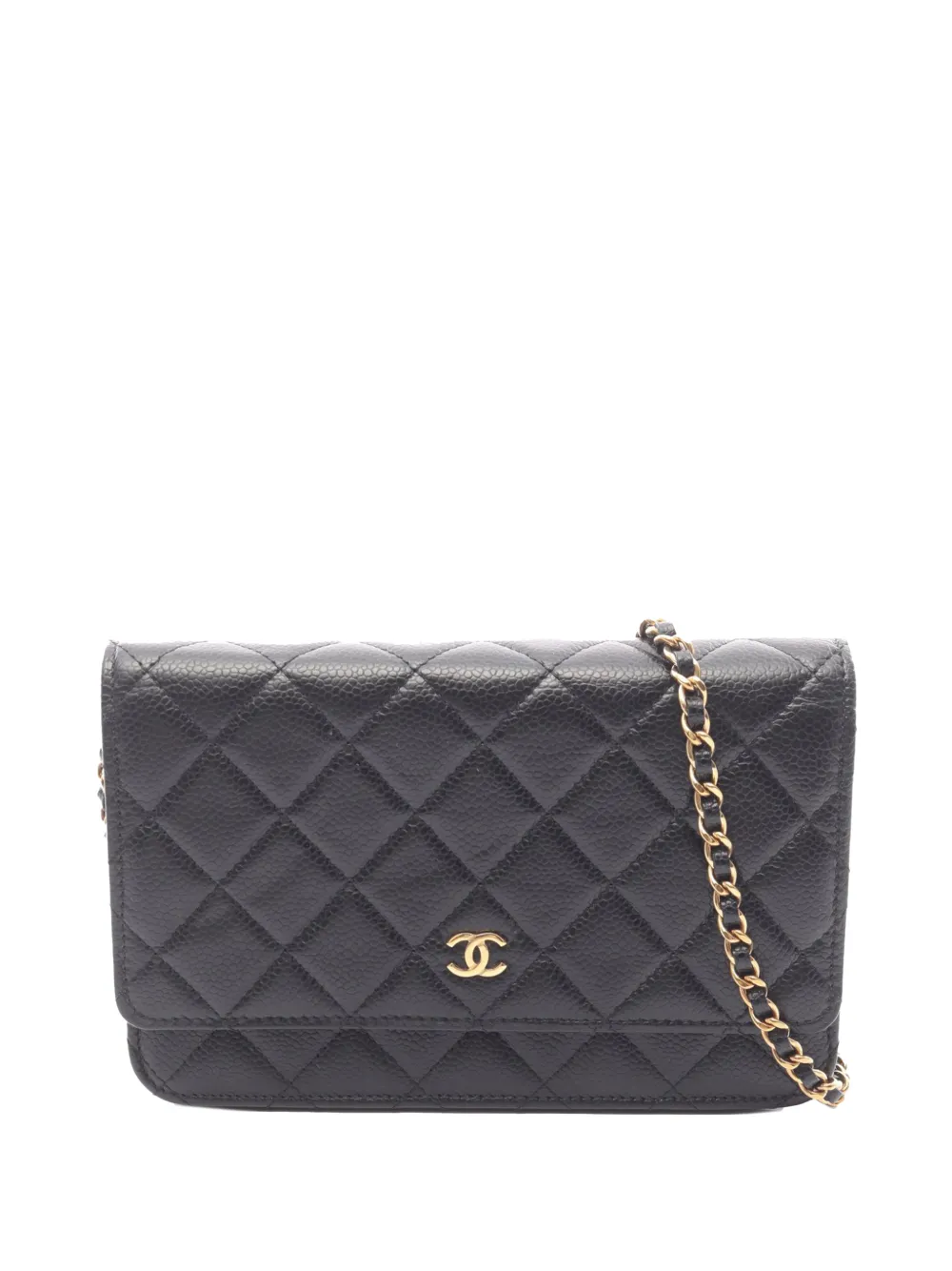 CHANEL Pre-Owned 2021-2026 CC Quilted Caviar Wallet on Chain crossbody bag - Nero