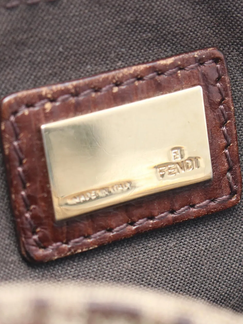 Fendi Pre-owned 2010-2026 Zucchino Spalmati Crossbody Bag in Brown, view 5
