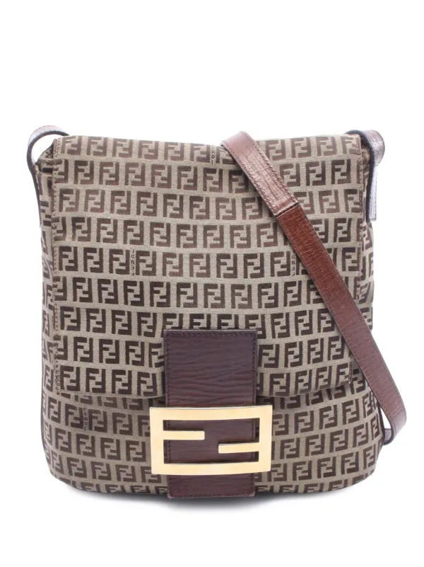 Fendi Pre-owned 2010-2026 Zucchino Spalmati Crossbody Bag in Brown