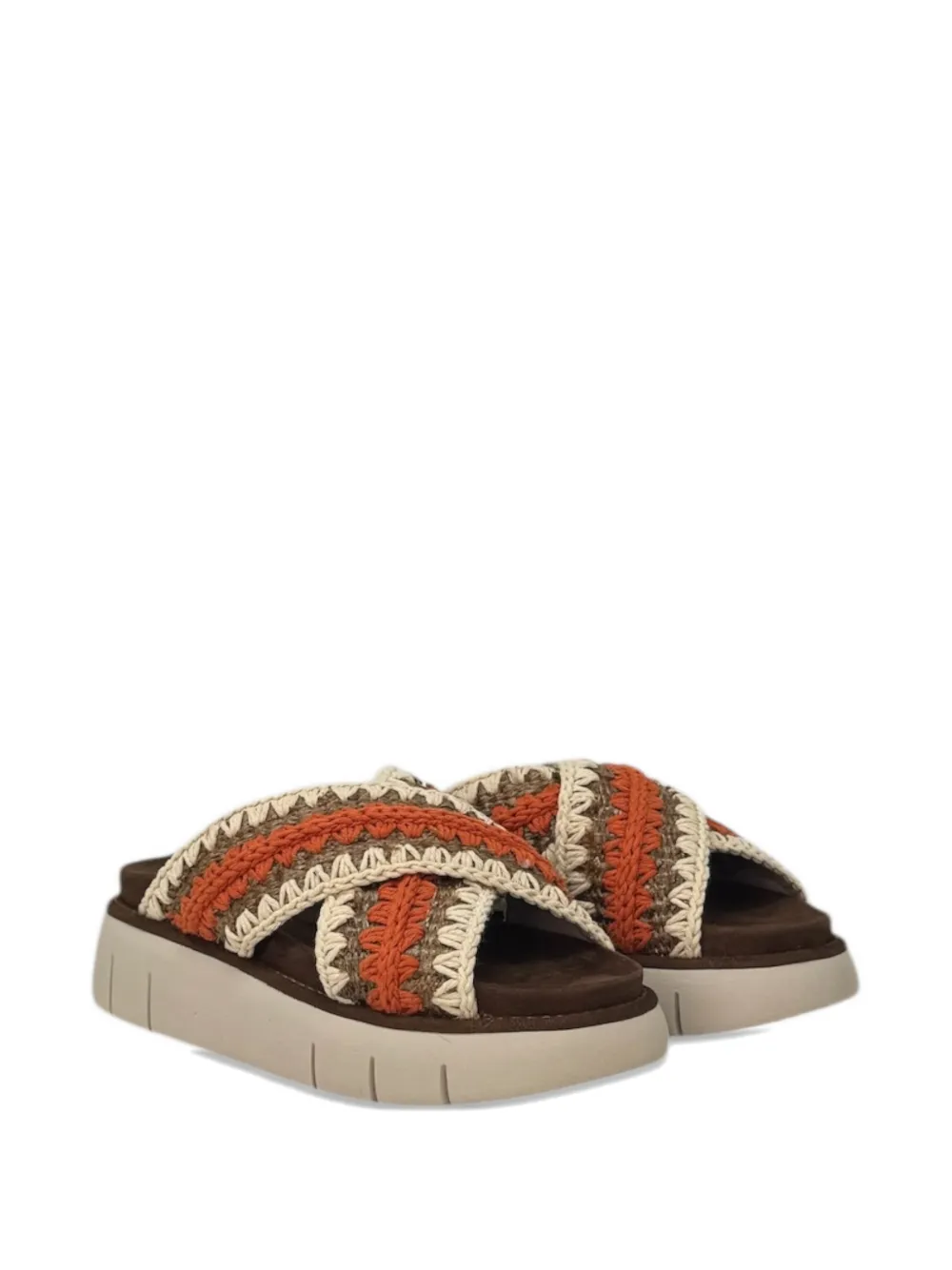 Mou Bounce woven-straps sandals Oranje