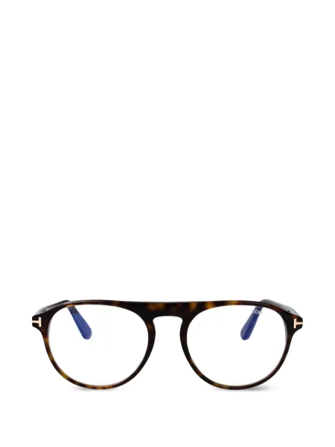 TOM FORD Eyewear tortoiseshell-effect pilot glasses