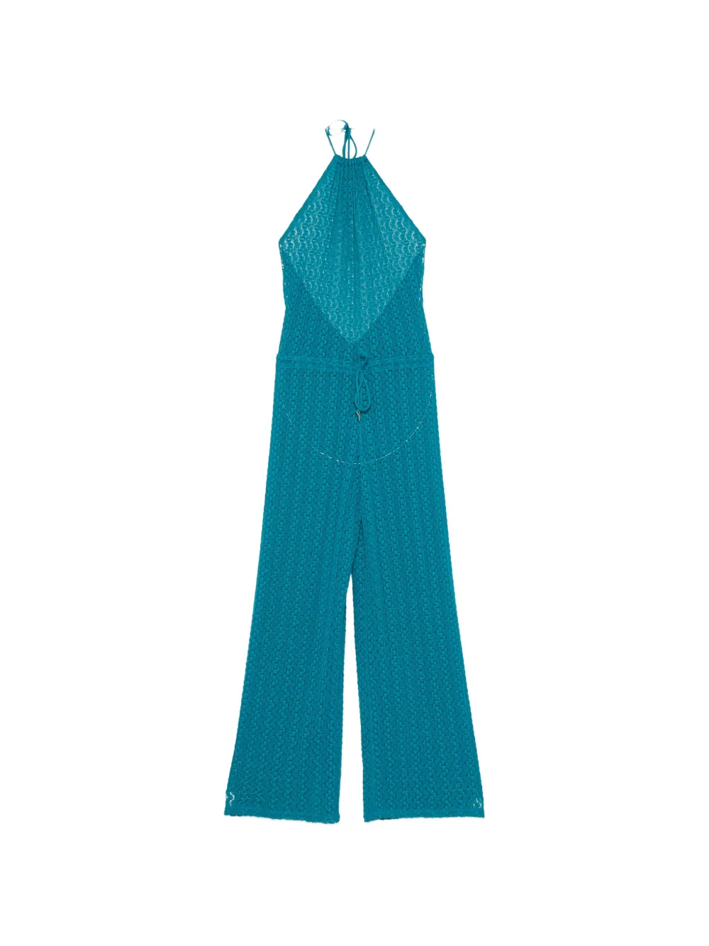 Fisico Cristina Ferrari Crochet-knit Halterneck Jumpsuit In Blue