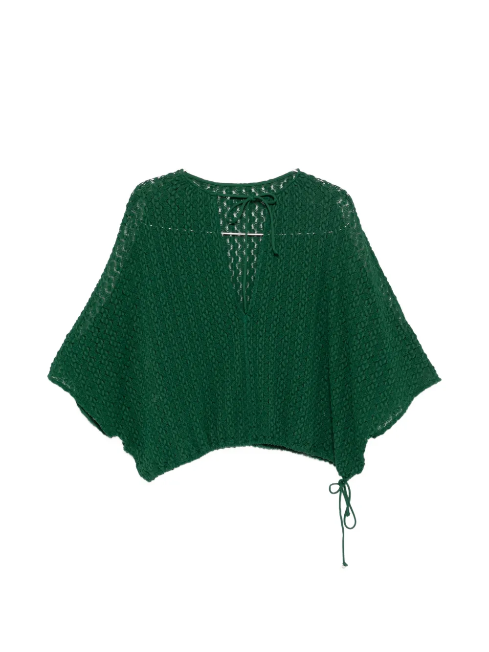 Fisico lace-knit slit-sleeve top - Verde