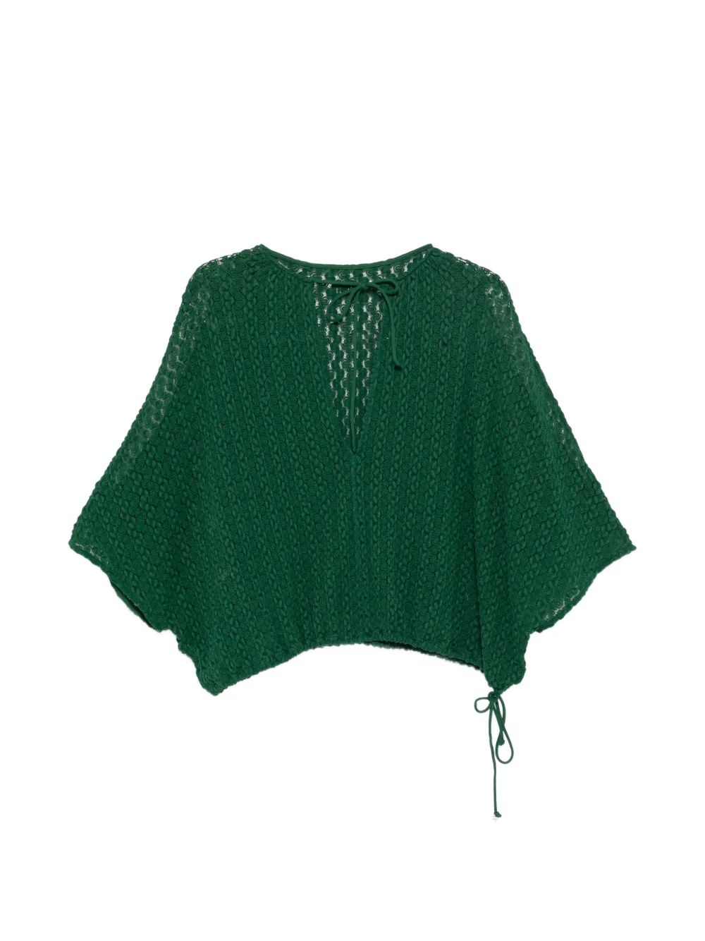 Fisico lace-knit slit-sleeve top - Verde