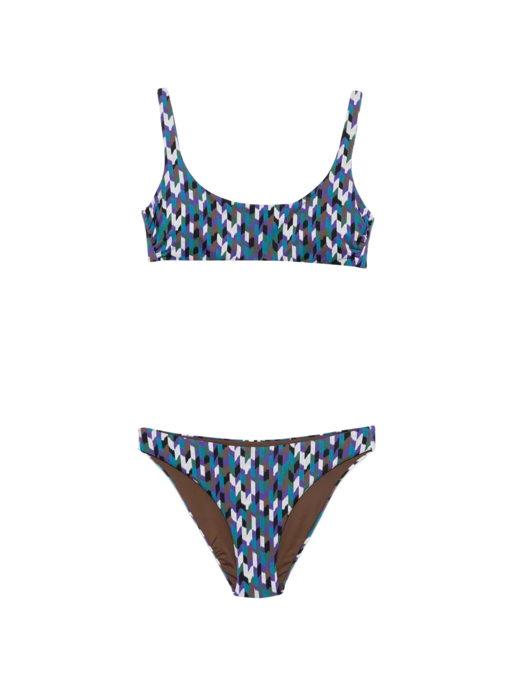 Fisico geometric-print bikini - Blu