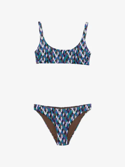 Fisico geometric-print bikini