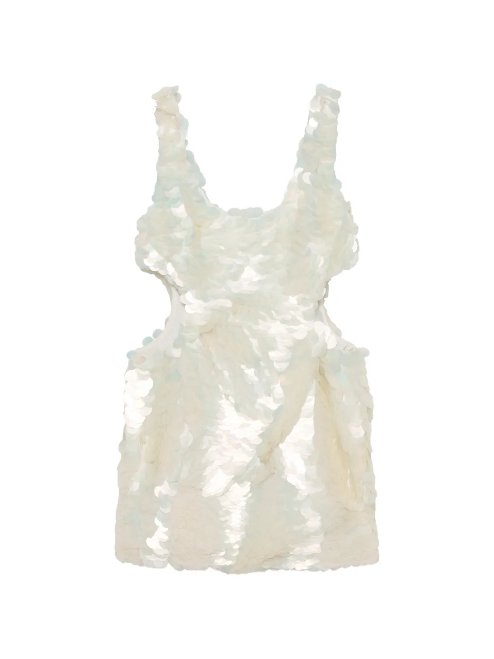 SIMKHAI Emilie sequin-embellished cutout mini dress Wit