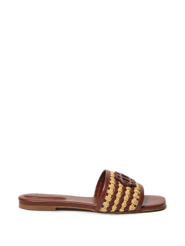 Simkhai Delphi Flat Sandals in Brown