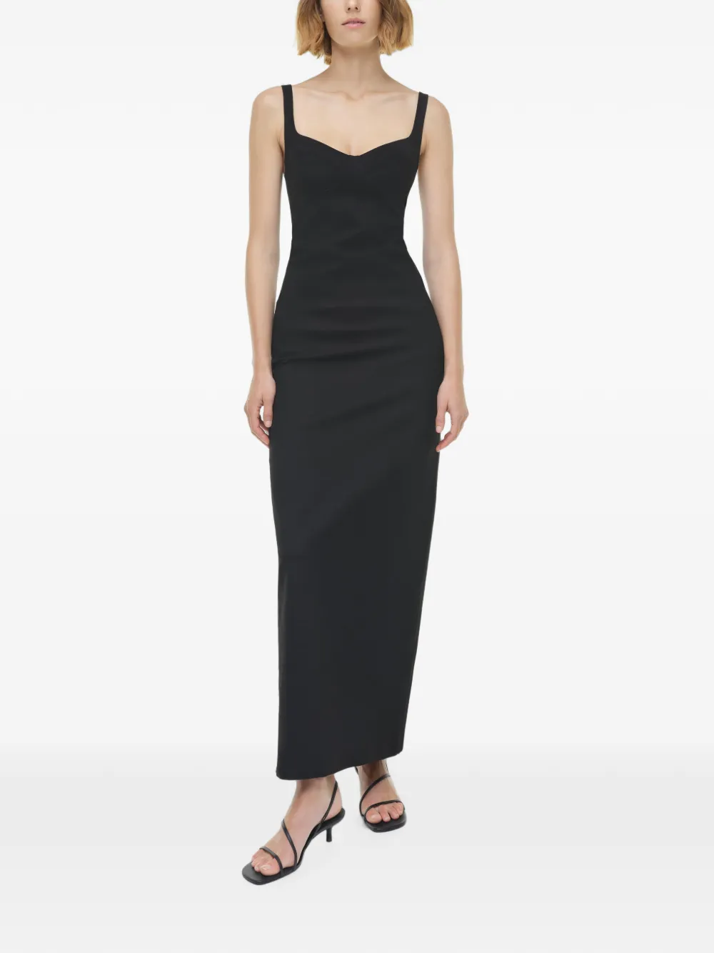 SIMKHAI Cabot sculpted maxi dress Zwart