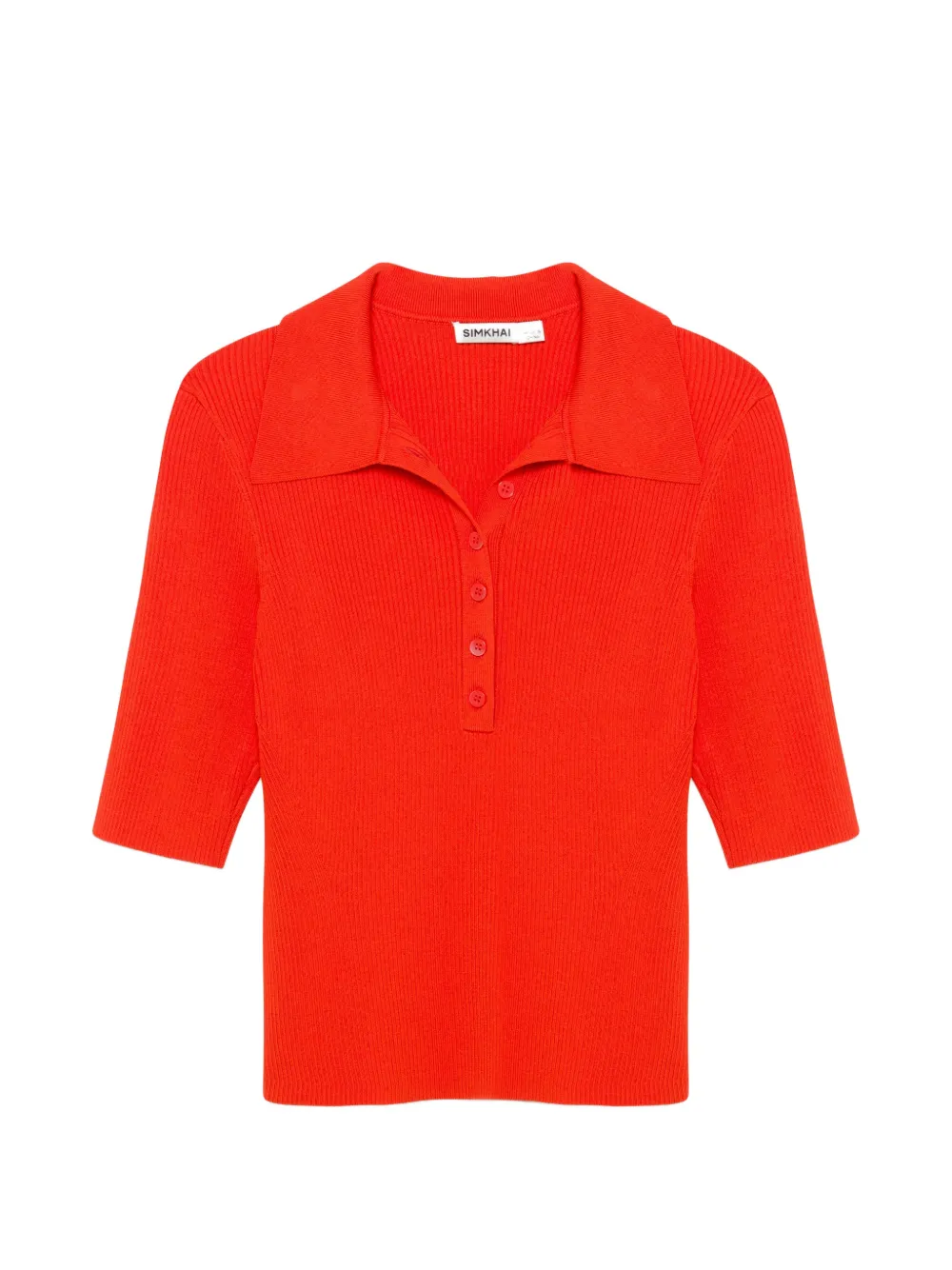 Simkhai Secily ribbed knit polo shirt - Arancione