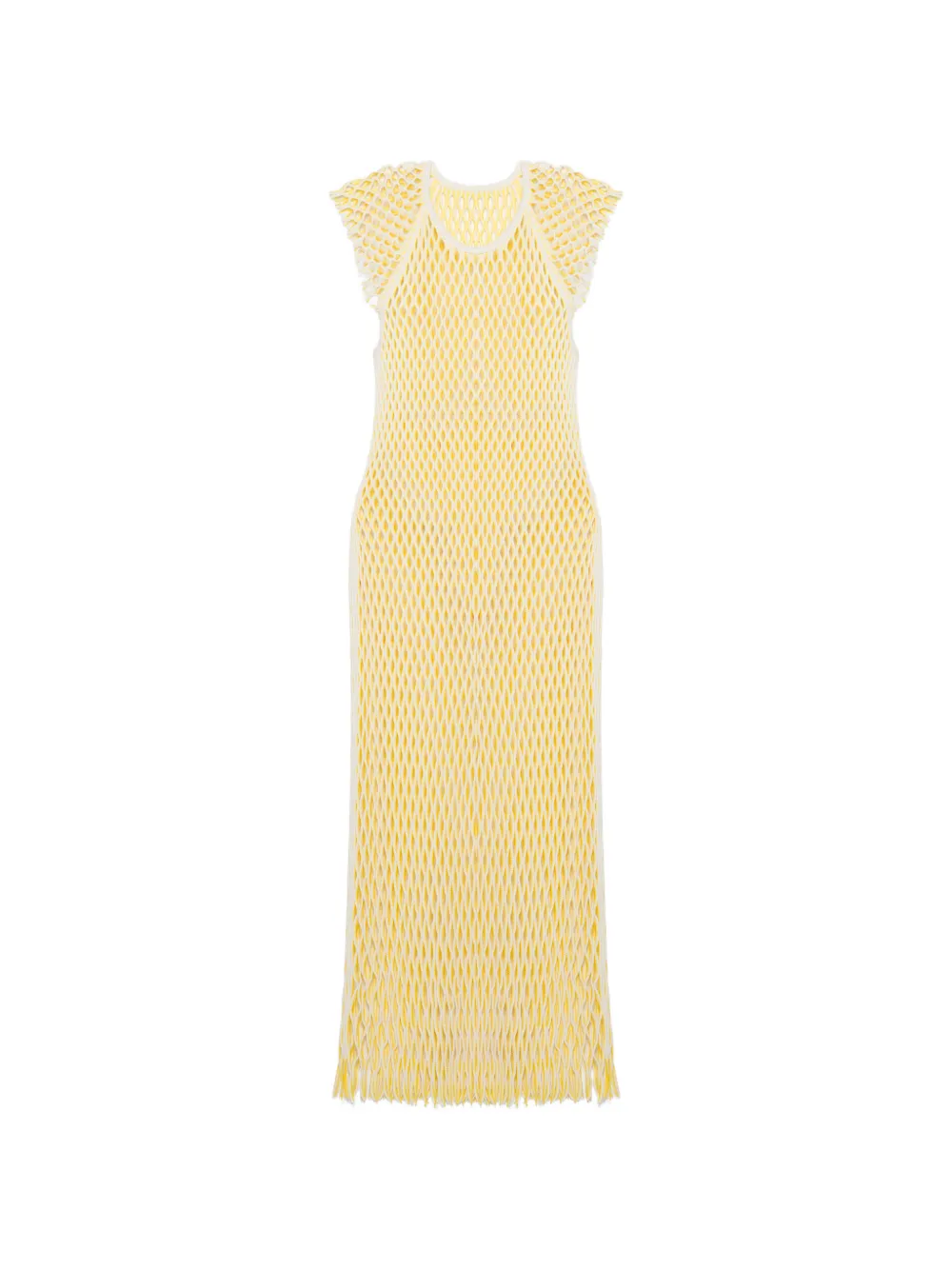 Simkhai Faylen open-knit fringed midi dress - Yellow