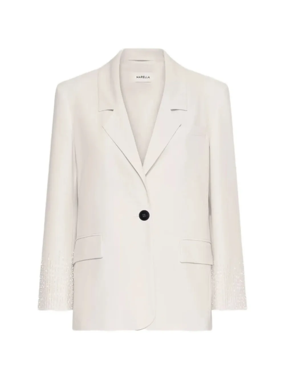 Marella bead-embellished single-breasted blazer - White