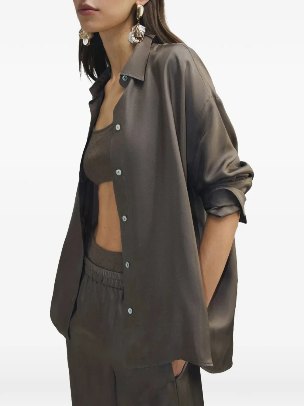 Marella Button-up overhemd Bruin