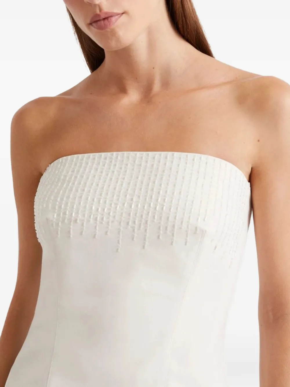 Marella Molrapace strapless top verfraaid met kralen Wit
