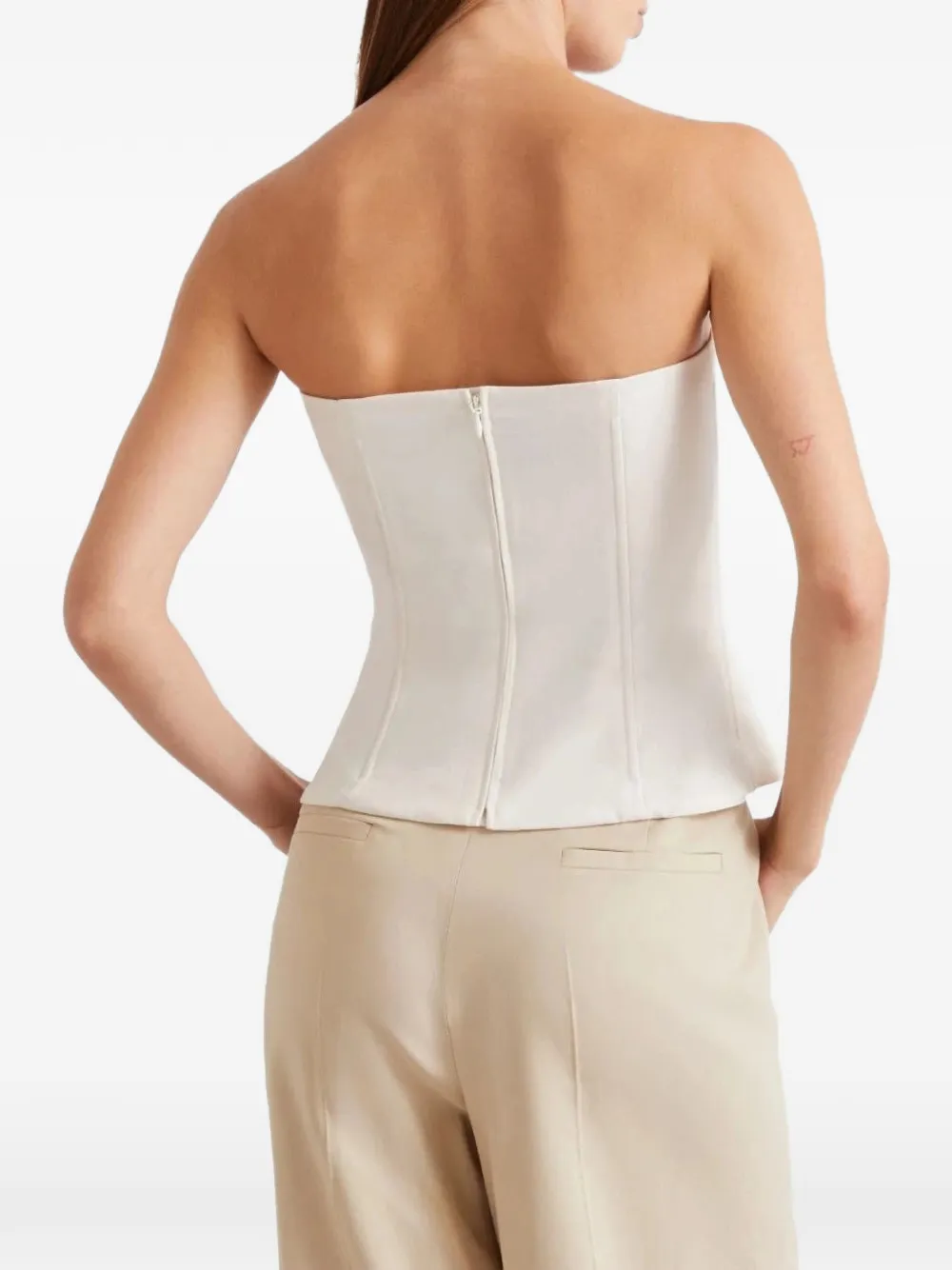 Marella Molrapace strapless top verfraaid met kralen Wit