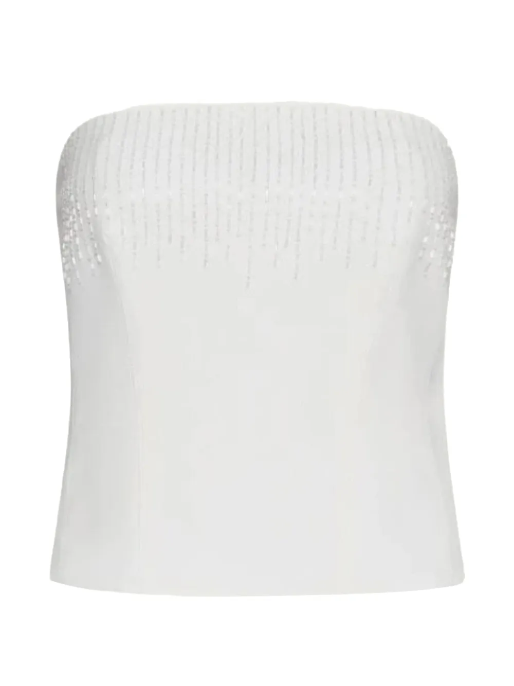 Marella Mllrapace bead-embellished strapless top - Bianco