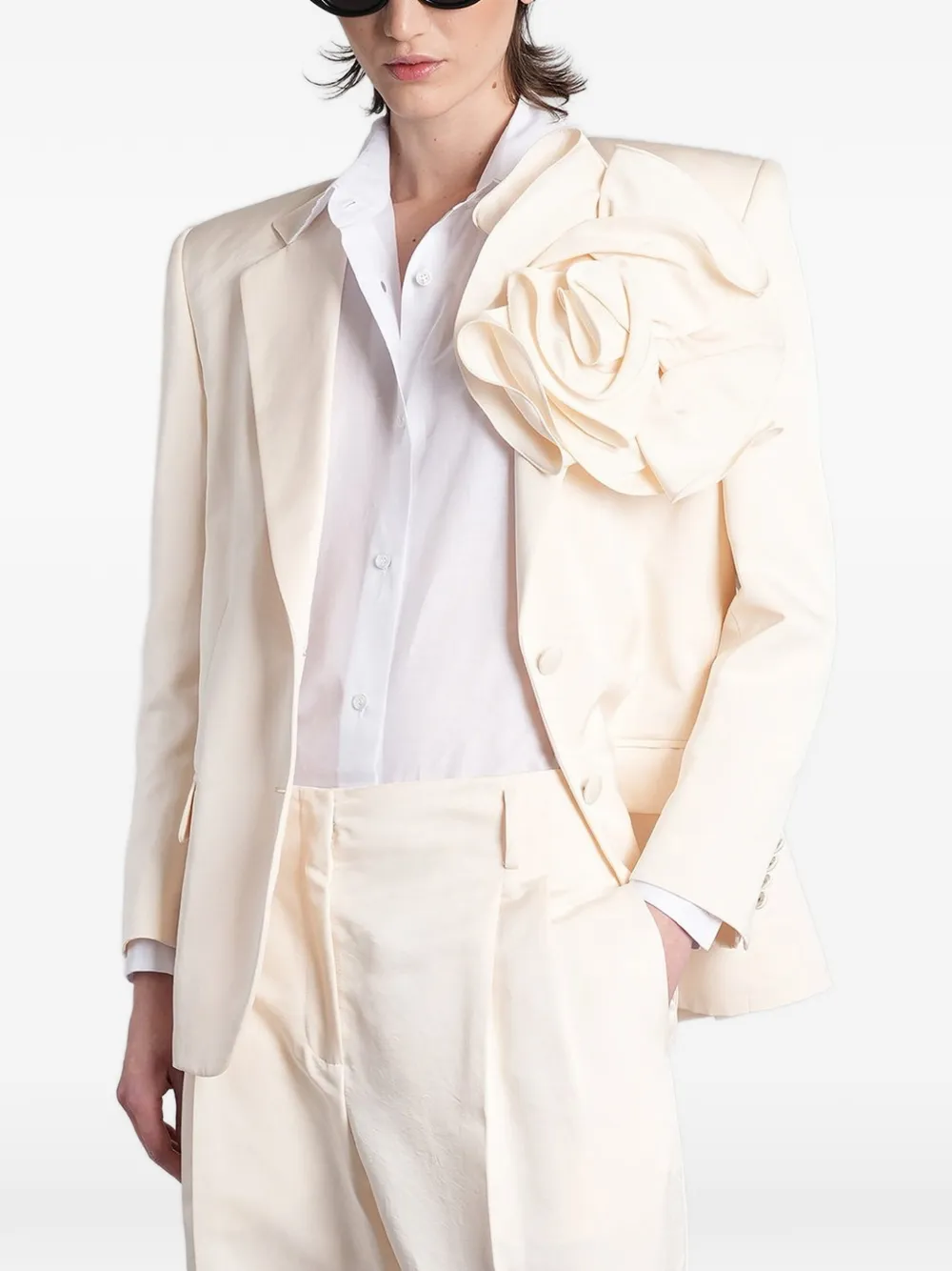 Magda Butrym Blouse met kanten afwerking en uitgesneden details Wit