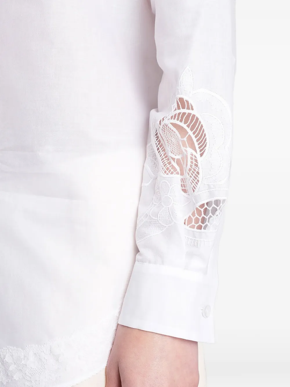Magda Butrym Blouse met kanten afwerking en uitgesneden details Wit