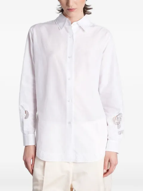Magda Butrym camisa con ribete de encaje y aberturas