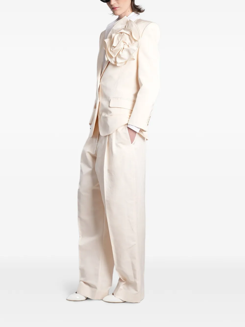Magda Butrym Straight plooibroek Beige