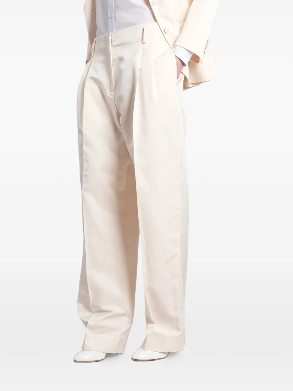 Magda Butrym pleated straight-leg trousers - Toni neutri