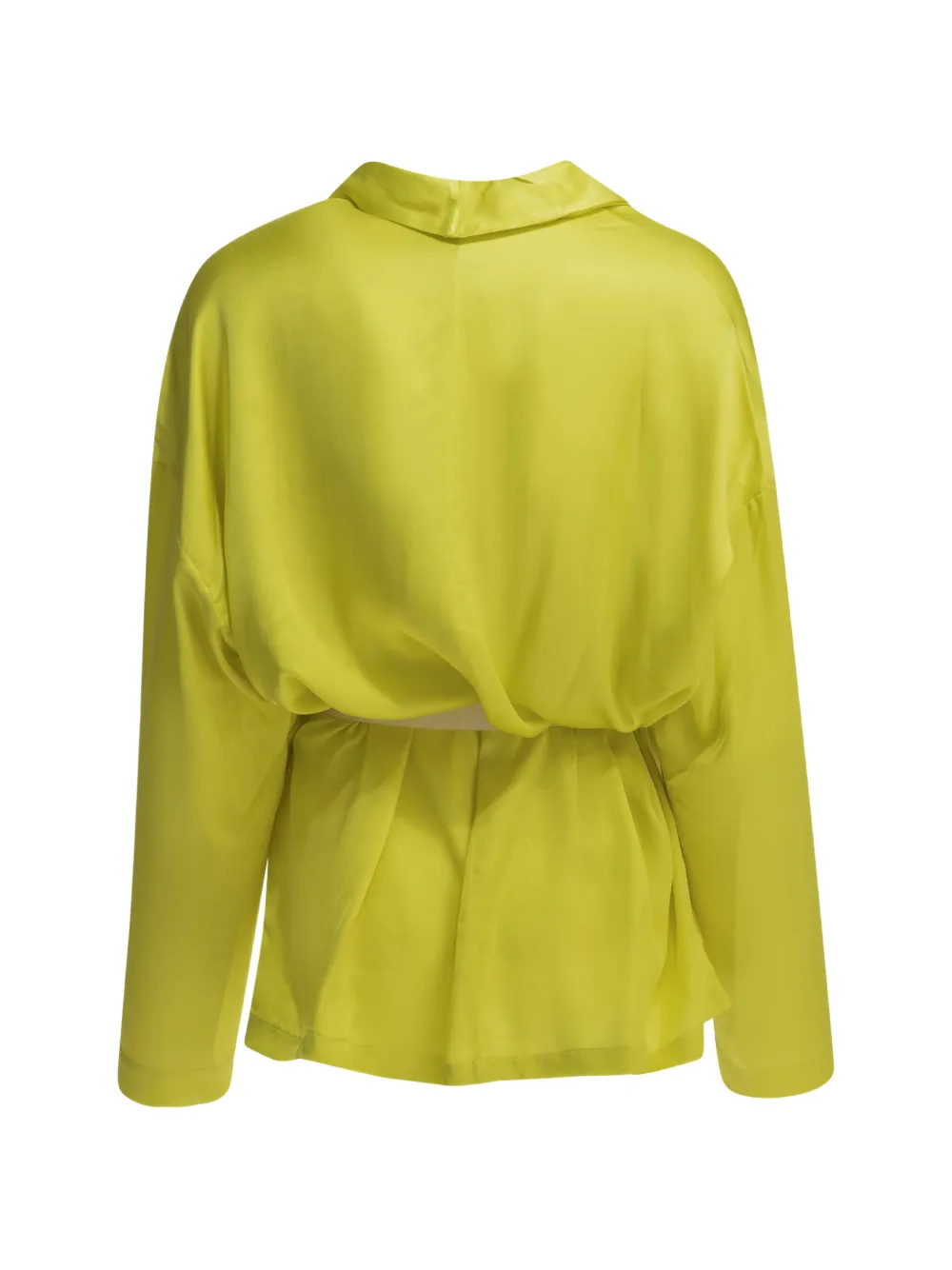 SA SU PHI belted shawl-collar coat - Geel